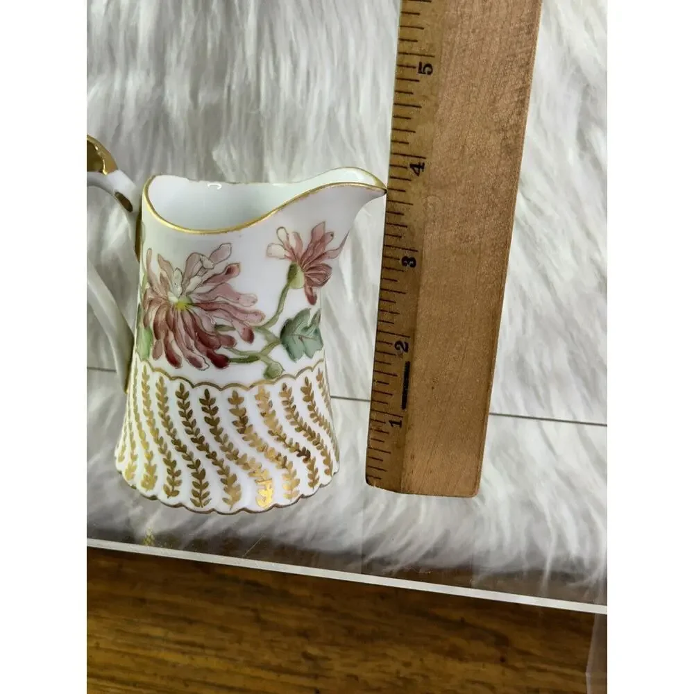 Antique 1900-1920s T&V Limoges France Pitcher Cream Milk Syrup F H George Signed
